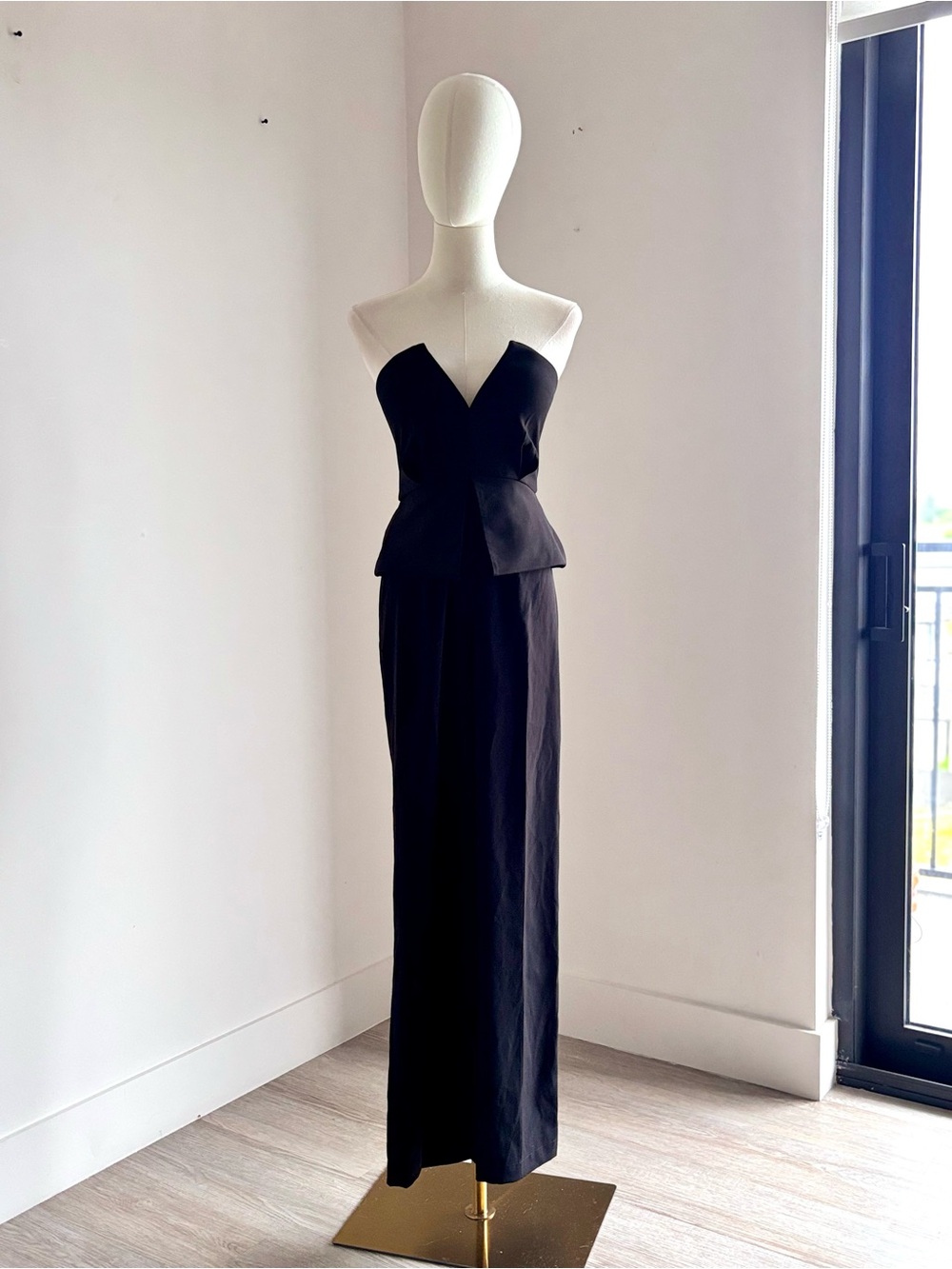 Nasty Gal Deep V Strapless Peplum Jumpsuit XS